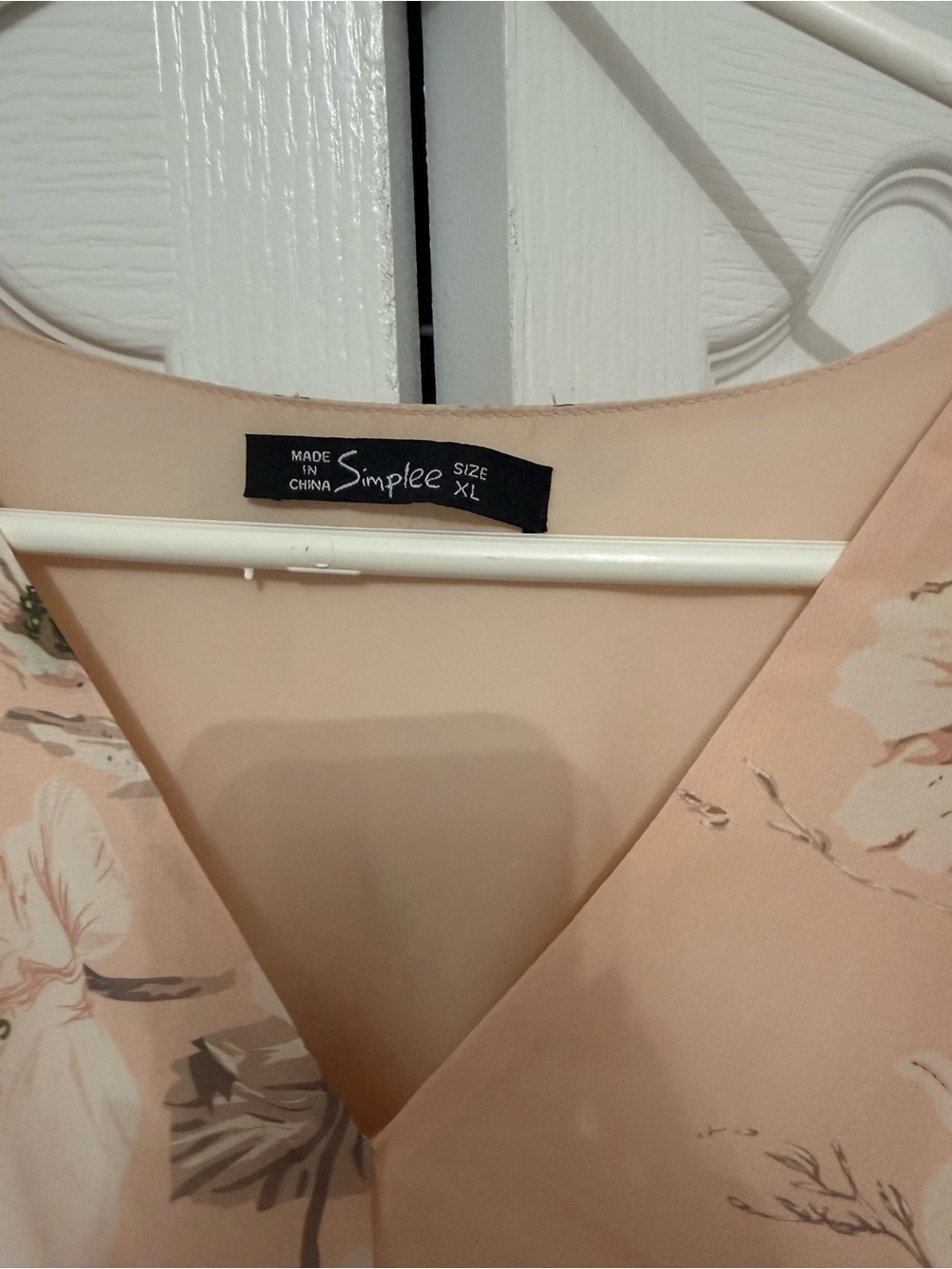 Simple Peach Floral Maxi Dress - Picture 3 of 3
